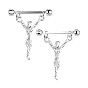 Jesus Nipple Ring, 316 Stainless Steel, Piercing Jewelry