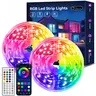 RGB Smart LED Strip Lights (9.84FT/33FT/50FT/100FT) - Gradient Dimmable, Cool, Vibrant Lighting, App Control, Music Sync, Timer, Flexible Adhesive, Bedroom Lights, House Decor, Home Improvement Gift, Rgb Cool Lights