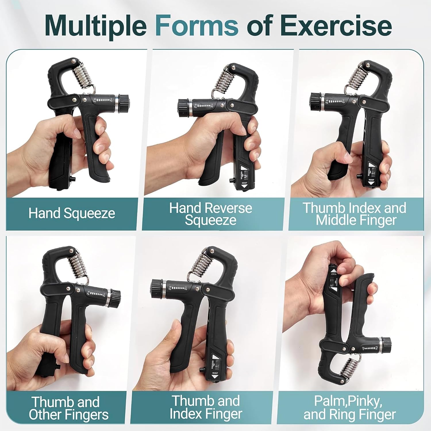 Mechanical Counting Grip Strength Trainer With Finger Exerciser For Muscle Building Hand Injury Recovery Rehabilitation Training Mechanical Counting Grip Strength Trainer With Finger Exerciser For Muscle Building Hand Injury Recovery Rehabilitation Training