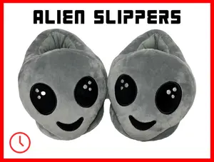 Alien Plush Slippers Viral Big-Head Alien House Slides Ultra-Soft Short Plush with Thick Foam Insole Non-Slip Bottom for Men and Women #TikTokShop