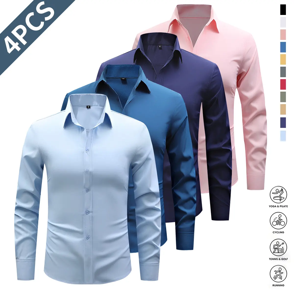 Sky blue + lake blue + dark blue + pink