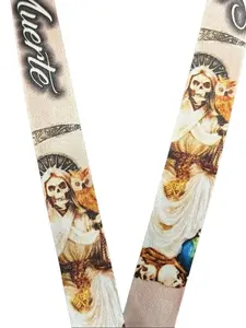 Santa Muerte Lanyard with Stunning Images - 21 inches long and 1 inch wide