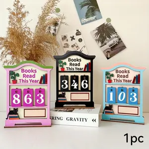DIY Reading Tracker, Annual Reading Counter, Exquisite Book Tracker Not Only Records Your Reading Progress, Can Track Up To 999 Books, Interchangeable Blocks, Can Also Turn It Into A Beautiful Bookshelf Decoration. Book Lover Gift, Bookend, Home Office