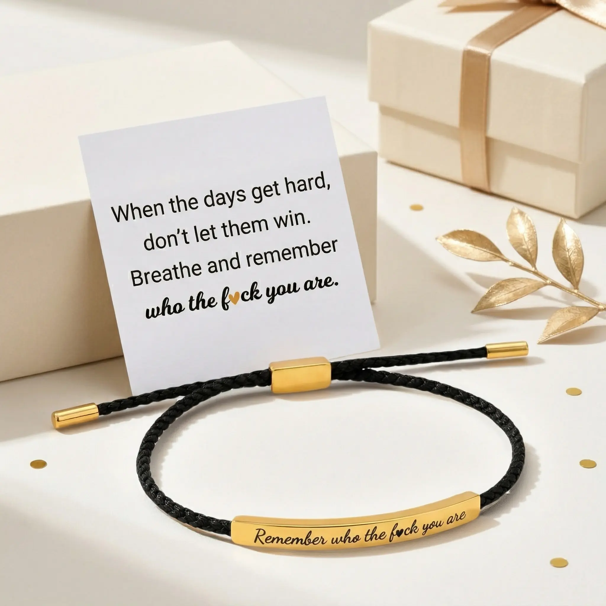 "Inspirational Engraved Quote Stainless Steel Braided Rope Bracelet - Custom Jewelry, Adjustable Cuff for Men, Everyday Wear, Father's Day Gift", Exquisite Bracelet