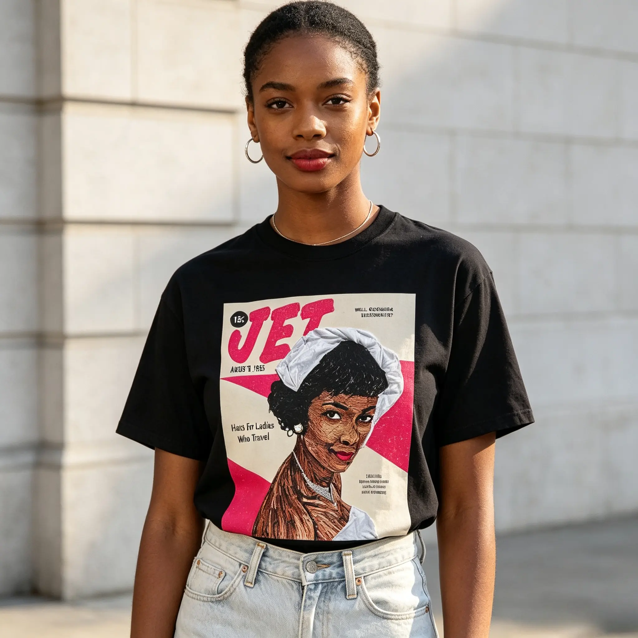 Men's Unisex Thick Cotton Printed Original Fashion Short-Sleeve T-Shirt - Retro Afrocentric Strip Collage Graphic Vintage Art Piece Top, Tops, Shortsleeve
