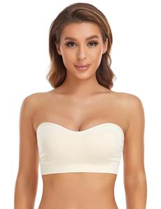 Lusait Strapless Bras for Women  Non-Slip Silicone Padded Bandeau Bra Wireless Tube Top Bra DealsforYouDays summerwins