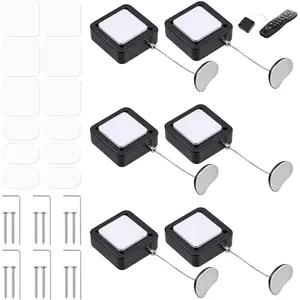 6Pcs 6.5Ft Retractable Security Tether Cord Lock with Remote Control Holder, Adjustable Leash Lanyard with Double Sided Adhesive & Screws for TV Tablets Showroom Display
