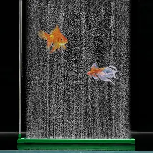 Aquarium Air Bubble Bar, 10.2 Inch Double Row Fine  Air Bubble Curtain Wall, Self-Sinking Design High Dissolved  Diffuser Fish  Bubbler for Freshwater Saltwater Hydroponics