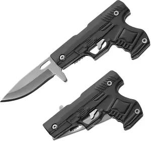 Small Pocket Knife for Men Women,Cool Stuff Gadgets for Everyday Carry Gifts Ideas (Gun-Mini Black)