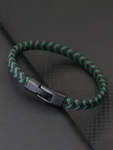 Men's Minimalist Temperament Plain Color Braided Bracelet, Casual Trendy Stackable Bracelets, Fashionable Jewelry for Daily & Party Decoration