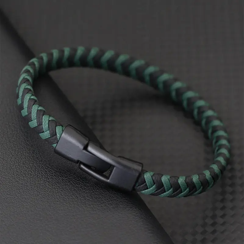 Men's Minimalist Temperament Plain Color Braided Bracelet, Casual Trendy Stackable Bracelets, Fashionable Bracelet Style, Fashionable Jewelry for Daily & Party Decoration, Braided Jewellery