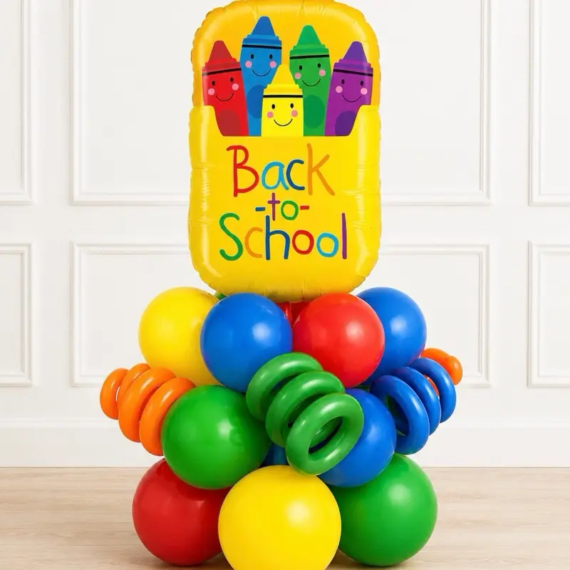 Back to School Balloon Stack DIY Kit | Crayon Box School Balloon Decor | Uninflated