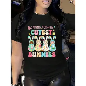 100% Cotton Caring For The Cutest Funny Nicu Nurse Easter Day T-Shirt Men's Women's Soft Breathable Tee Classic Fashion Summer Tops Printing Short Sleeve T-Shirt graphic tees men crop tops summer outfits for men summer tops T-Shirt