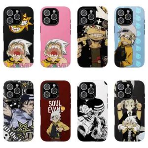 Retro Anime S0ul Eater Phone Case,Aesthetic Durable Phone Cover,Sun And Moon Print For IPhone 17ProMax 16 15Plus 14 13 12Pro 11 For Samsung Series,Shockproof Protective Dual-Layer Design Phone Case,Maka Albarn Phone Cover,Perfect Gift For Fans