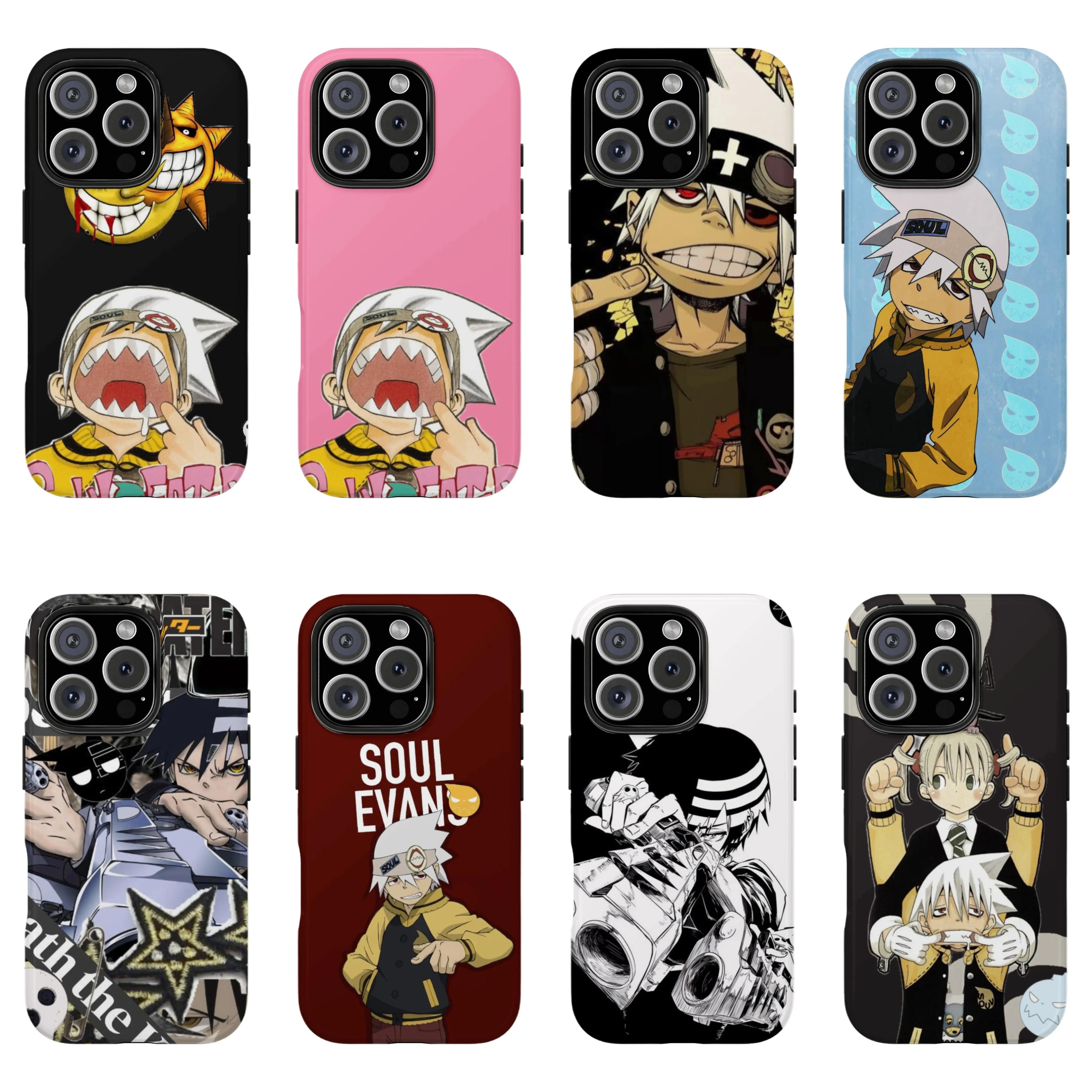 Retro Anime s0ul eater Phone Case,Aesthetic durable phone Cover,Sun and Moon Print for iPhone 17 16 15 14 13 12 11 8 7 for Samsung Series,Shockproof Protective Dual-Layer design phone case,Maka Albarn phone Cover,perfect gift for fans