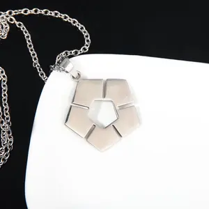 Anime BLUE LOCK Necklace Soccer Sign Stainless Steel Metal Pendant Necklace For Women Men Cosplay Prop Accessories Jewelry Gift