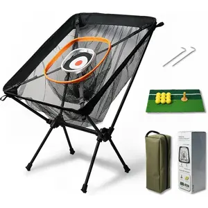 Foldable Chipping Net with Mat & Balls, Indoor Golf Practice Chipping Target, Backyard Golf Game & Gifts