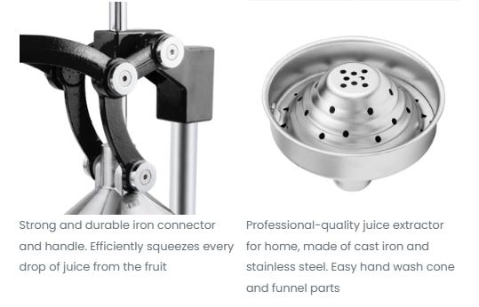 [ FLASH SALE ] ROVSUN Manual Cast Iron Citrus Juicer Heavy Duty Black