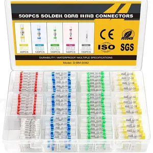 500 count Solder Seal Wire Connectors, Self Soldering Heat Shrink  Connector Solder Sleeve  Insulated Electrical  Splice Wire Terminals for Marine Automotive Boat