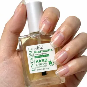 LOVCARRIE 17ml Nail Strengthener A subtle yellow tint imparts a natural, dewy shine to nails after application. Alcohol-free and no drying required. Strengthens and fortifies nails.