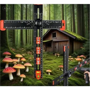 2-in-1 Drilling Guide & Positioning Tool, Cabinet Hardware Installation Jig for Handles and Pulls, Reusable Punch Locator Template, Precision Drill Guide for Drawers Doors Cabinets, Easy Alignment Measurement Tool