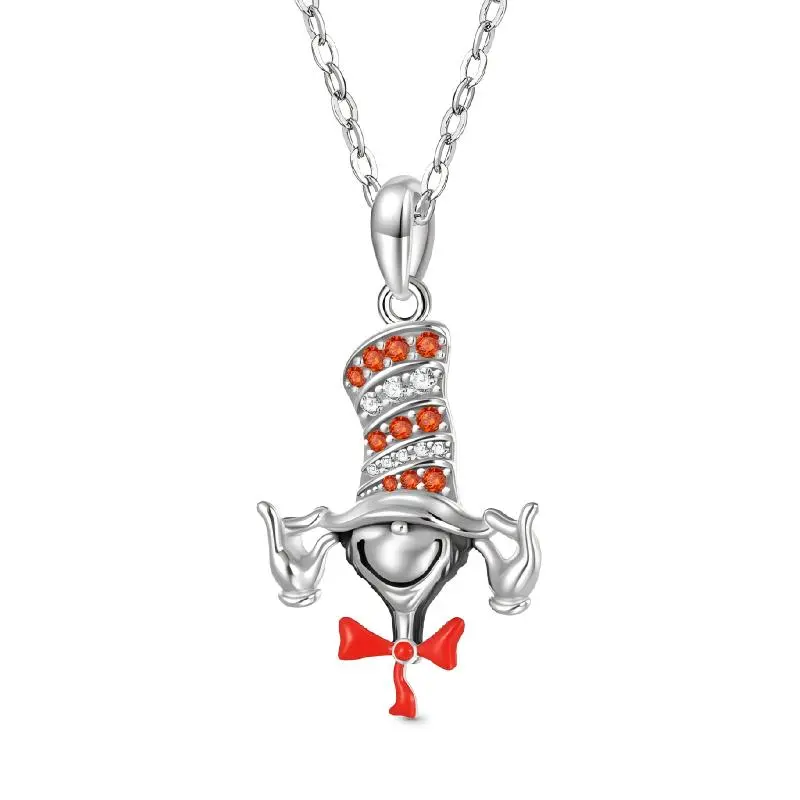 Gnoce The Cat in the Hat Pendant Necklace - Affordable Casual Everyday Costume Jewelry Chain for Dr. Seuss Lovers, Men's Stuff Collectibles, Daily