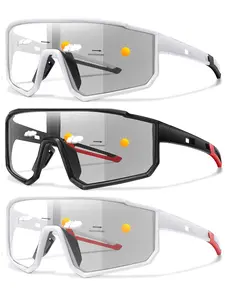 Outdoor Photochromic Fashion Large Frame Glasses, Windproof Design, Trendy Style, Perfect for Outdoor Activities, All Seasons, Photochromic Cycling Glasses, Photochromic Sports Glasses
