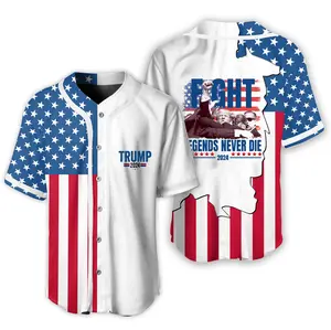 Trump Sho.o.ting Baseball Jersey, Trump Rally Sh.o.ot Never Back Down USA Summer Jersey For Men And Women, Hot Baseball Beer Jersey, Button Down Shirt, Party Beer Outfit, Summer Clothing