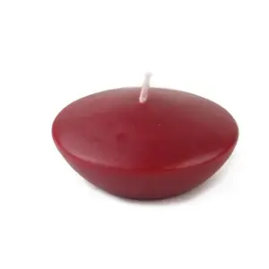 212 MAIN Round Unscented 3 in. Burgundy Solid Wax Water Floating Candles, CFZ-053 Model, 12-Piece Box - 5-6 Hr Burn Time, Ideal for Camping & Hiking Lights, Decoration, Room Decor