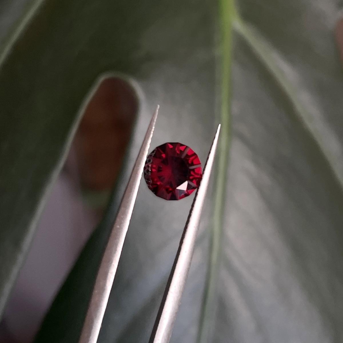 Precision Cut Red Garnet Gemstone for Custom Jewelry - 1.55 carats, 6.8mm