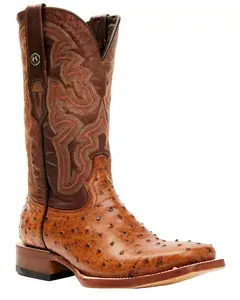Tanner Mark Men's Ostrich Print Western Boot Broad Square Toe - Tm200961