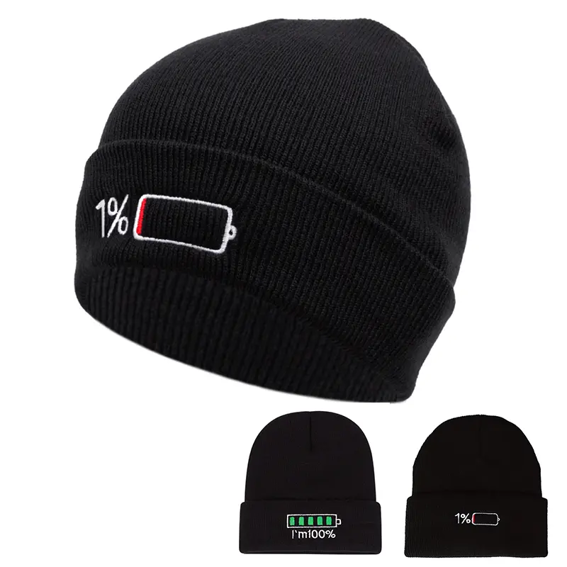Unisex Soft Acrylic Electric Embroidery Beanie Hat - Baseball Cap with 11 cm Height, 7 cm Visor Length, Adjustable Fit, Casual, Cold Wash, Birthday Gift Option for Daily, Evening Wear