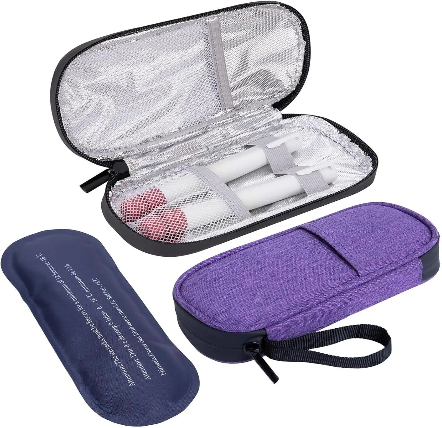 Insulin Cooler Travel Case with 90g TSA Approved Ice Packs – Insulated Diabetic Medication Bag for Insulin Pens & Supplies – Compact & Waterproof for Daily Use & Travel