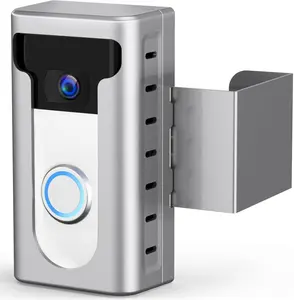 Anti-theft Doorbell Mount Compatible with Ring/Blink Wireless Video Doorbell, No-Drill Camera Holder, Adjustable Mounting Bracket Accessories，Not Block Doorbell Motion Sensor, Silver