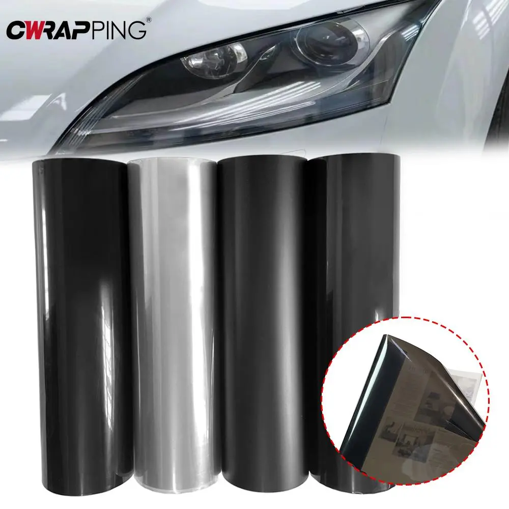 40cm Car Headlight Taillight Smoke Black PVC Films Tint Headlight Taillight Wrap Cover Stickers for Motorcycle Car Accessories