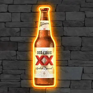 Dos Equis XX Neon Light Sign -Light-Up Beer Bottle Décor for Home Bar,wall decor,Pub, or Kitchen