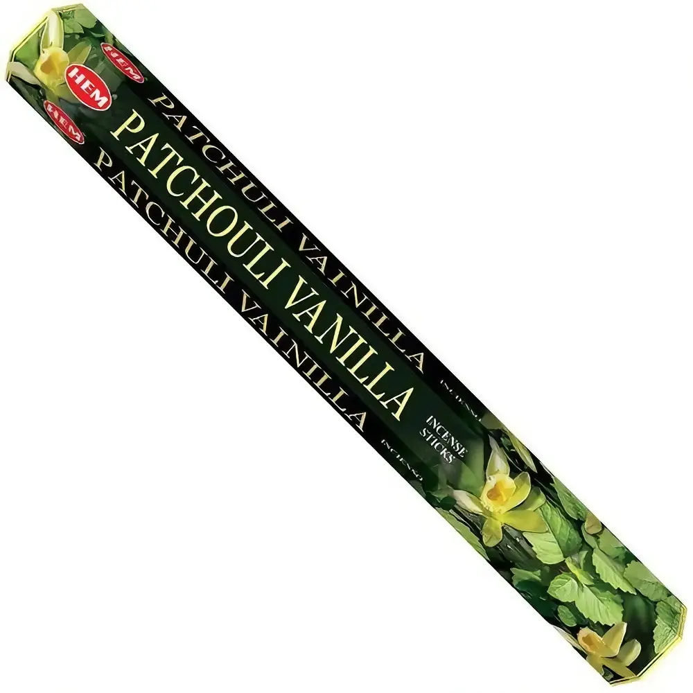 Hem Patchouli Vanilla Incense Sticks - 1 Box of 20 - Aromatic Fragrance for Relaxation and Meditation