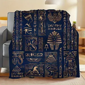 FRANALA Vintage Egyptian Print Blanket - Suitable for Bedroom, Living Room, Office, and Travel a Birthday Gift or Christmas Gift for Men and Women, Suitable for Beds, Sofas, Chairs, and Living Room Decor, Usable in All Seasons