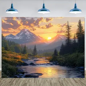 1pc, Hanging Ornaments Art Deco Wall Banner Rose Flower Backdrop Garden Window Pastoral  Backdrop Versatile Fabric,Without Electricity Gifts Perfect for Holiday Parties, Home Decor & Studio Props