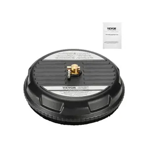 VEVOR 15 Pressure Washer Surface Cleaner, Plastic Pressure Washer Attachments with 4 Wheels, 4000 Max PSI, 1/4 Quick Connector, 2 Spray Nozzles, Ideal for Driveways, Sidewalks, Patios, Decks, Black