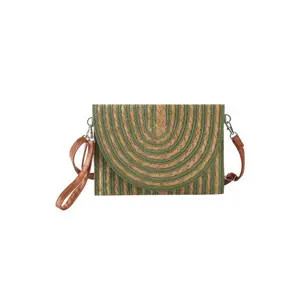 Mixed Color Straw Crossbody Clutch in multiple colors