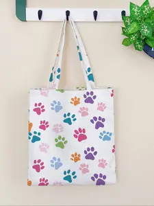 Dog Paw Print Pattern Handbag, Tote Shoulder Bags, Large Capacity Shoulder Bag, Casual Simple Daily Use, Suitable for Men and Women, All Seasons