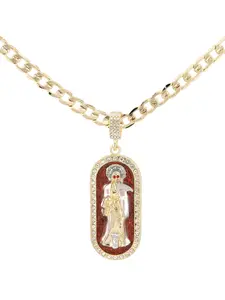 Beautiful new gold-plated Santa Muerte pendant with a 24-inch chain. Perfect to wear with pride. Cuban Link Design