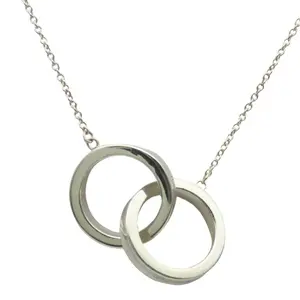 Pre-owned Tiffany & Co. Sterling Silver 925 (Ag925) Small Leather Goods Tiffany&Co. 1837 Interlocking Circle Silver925 Necklace