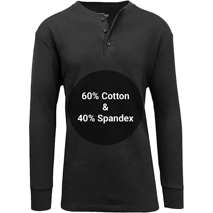 5-Pack Men's Waffle-Knit Long Sleeve Crew Neck & Henley Thermal Shirts