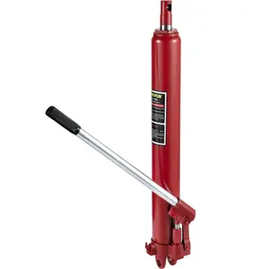 Hydraulic Long Ram Jack, 12 Tons/26455 lbs Capacity, with Single Piston Pump and Clevis Base, Manual Cherry Picker with Handle, for Garage/Shop Cranes, Engine Lift Hoist, Red