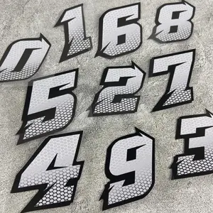 Number Pattern Car Sticker, Waterproof Vinyl Decal, Suitable for Motorcycle Fuel Tank Side Panels Helmets Scooters Car Windows Windshields Body, Sticker Decals