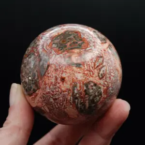 2.5in 294g Pink Leopard Skin Jasper Crystal Sphere, Mexico
