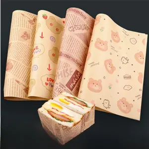 50 Sheets Oil-Proof Paper, 38cm X 28cm Baking Wrapping Paper, Food Basket Liner, Suitable for Cakes, Bread, Fries, Sandwiches, Pizza, Hamburgers