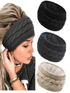 Women's Winter Ear Warmer, Knitted Warm Headband, Cozy Thick Yarn Ear Warmer for Sports Activities